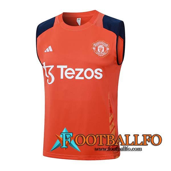 Chalecos De Futbol Manchester United Naranja/Azul 2024/2025