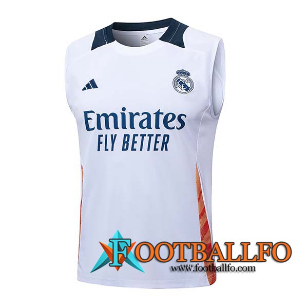 Chalecos De Futbol Real Madrid Blanco/Naranja 2024/2025