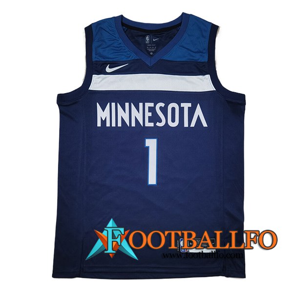 Camisetas Minnesota Timberwolves (EDWARDS #1) 2024/25 Azul Oscuro