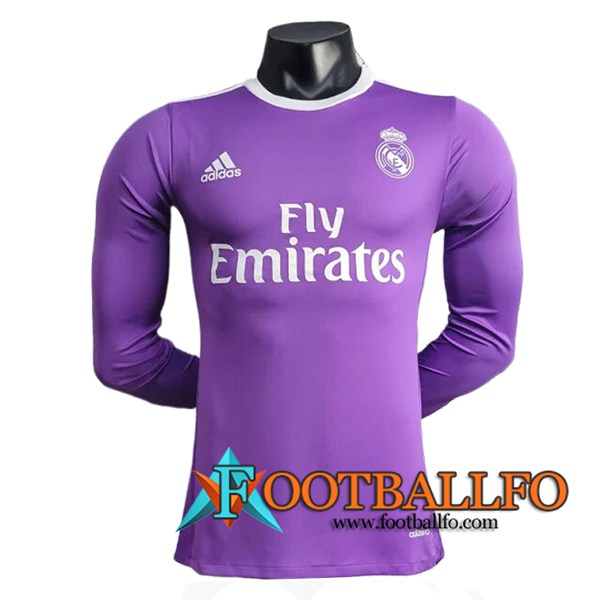 Camisetas De Futbol Real Madrid Retro Segunda Manga Largas 2014/2015