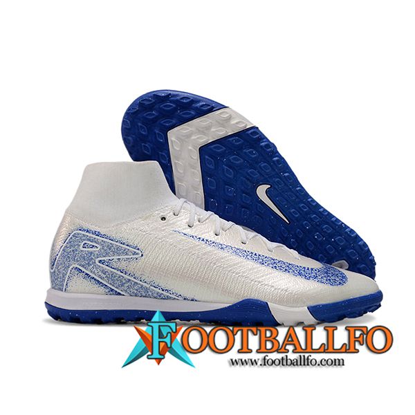 Nike Botas De Fútbol Air Zoom Mercurial Superfly X Elite TF Blanco/Azul