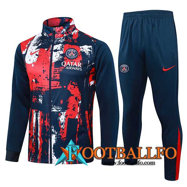 Chandal Equipos De Futbol Chaquetas PSG Azul/Rojo 2024/2025