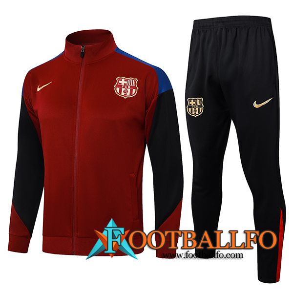 Chandal Equipos De Futbol Chaquetas FC Barcelona Rojo/Negro/Azul 2024/2025