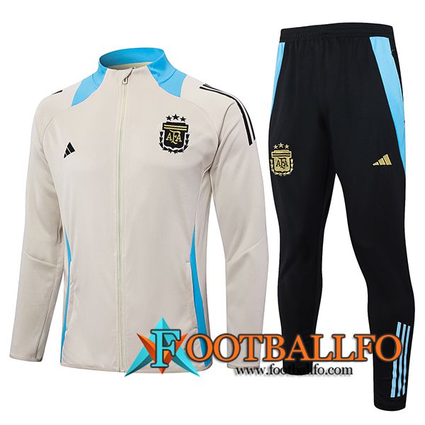 Chandal Equipos De Futbol Chaquetas Argentina Beige/Azul 2024/2025