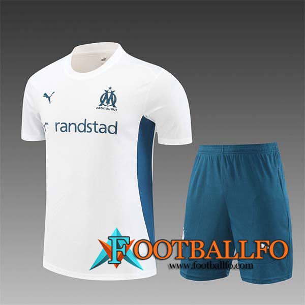 Camiseta Entrenamiento Marsella Ninos Blanco/Verde 2024/2025