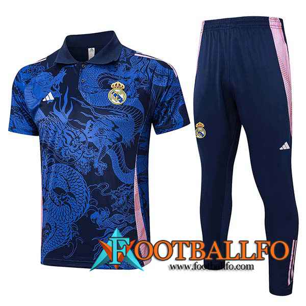 Camiseta Polo Real Madrid Azul/Rosa 2024/2025