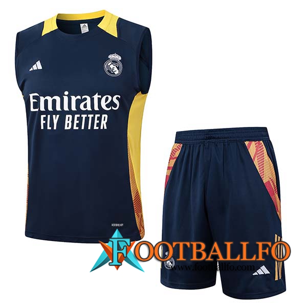 Camiseta Entrenamiento sin mangas Real Madrid Azul/Amarillo 2024/2025