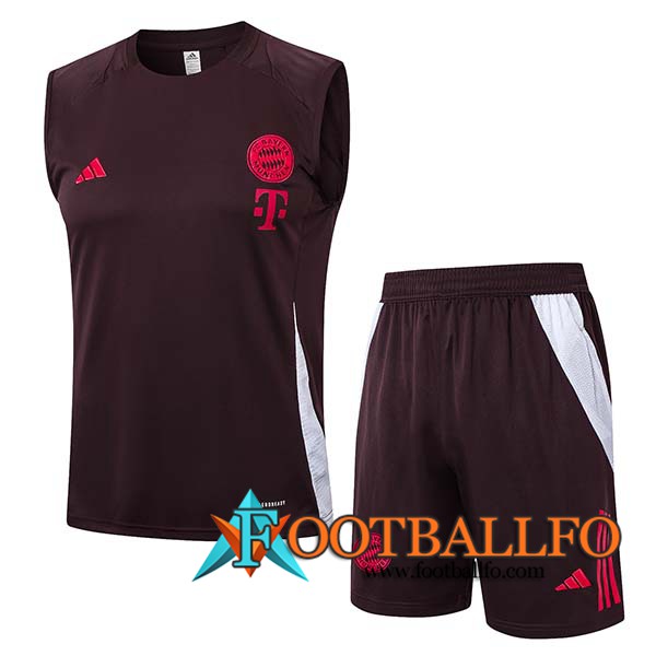 Camiseta Entrenamiento sin mangas Bayern Munich Marrón/Rojo 2024/2025