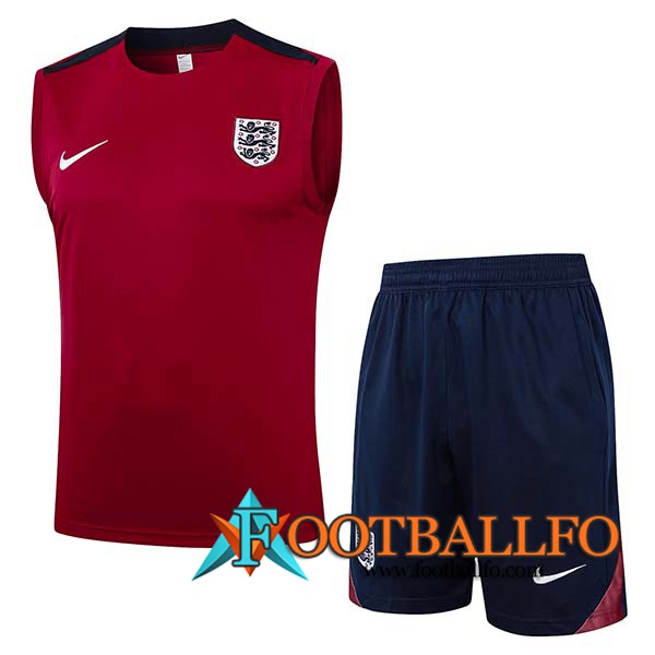 Camiseta Entrenamiento sin mangas Inglaterra Rojo/Negro 2024/2025