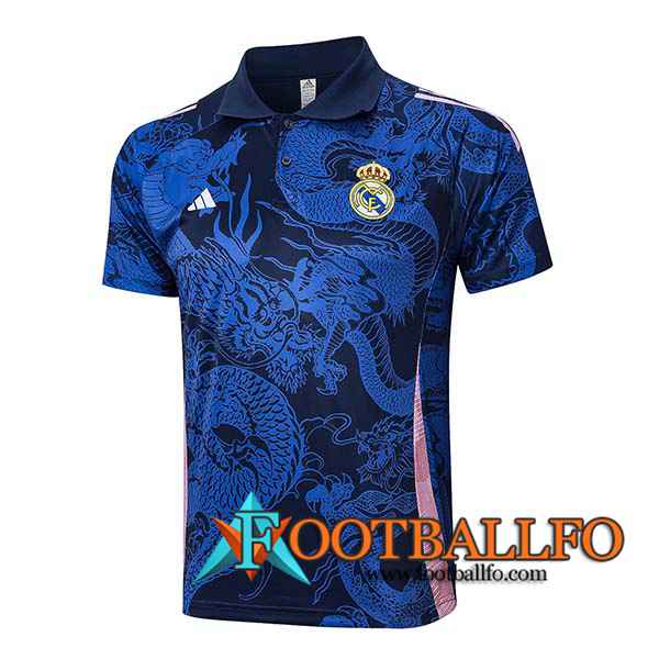 Camiseta Polo Real Madrid Azul/Rosa 2024/2025