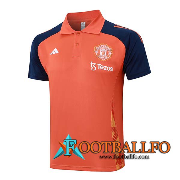 Camiseta Polo Manchester United Naranja/Azul 2024/2025