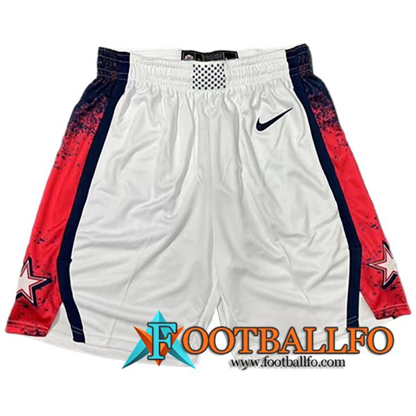 Cortos NBA USA 2024/25 Blanco/Rojo/Negro