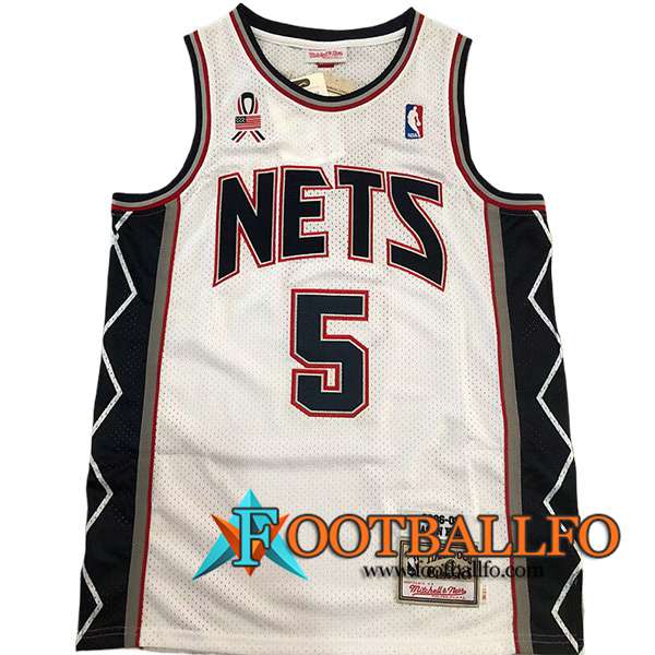 CamisetasBrooklyn Nets (KIDD #5) 2024/25 Blanco/Negro/Rojo