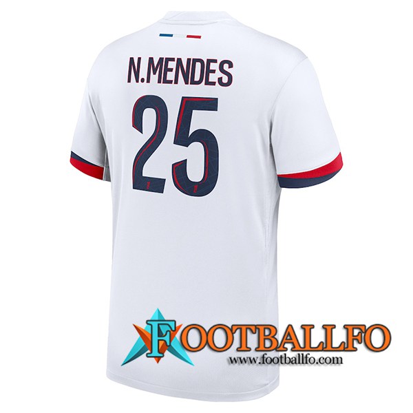 Camisetas De Futbol PSG (N.MENDES #25) 2024/2025 Segunda