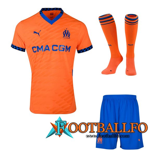 Camisetas Futbol Marsiglia OM Tercera (Cortos + Calcetines) 2024/2025