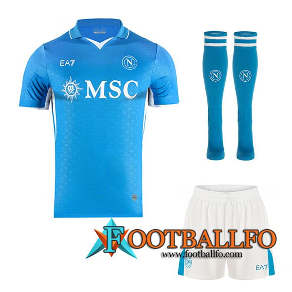 Camisetas Futbol SSC Naples Primera (Cortos + Calcetines) 2024/2025