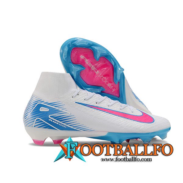 Nike Botas De Fútbol Air Zoom Mercurial Superfly IIX Elite FG Blanco/Azul/Rosa -02