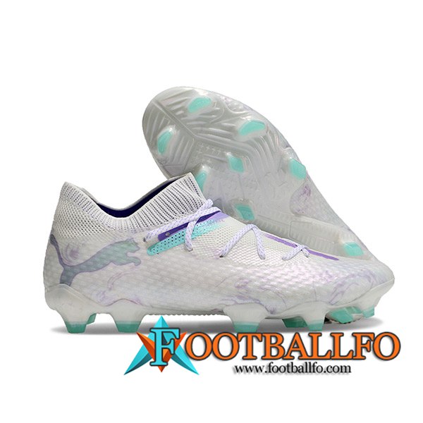 PUMA Botas De Fútbol FUTURE 7 ULTIMATE FG/AG Blanco/Verde/Violeta