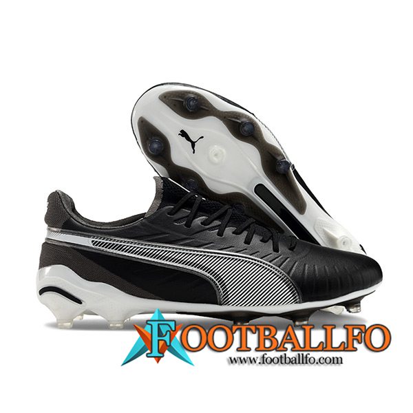 PUMA Botas De Fútbol KING FG/AG Blanco/Negro