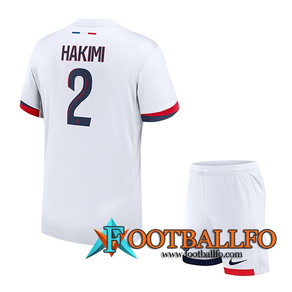 Camisetas De Futbol PSG (HAKIMI #2) Ninos 2024/2025 Segunda