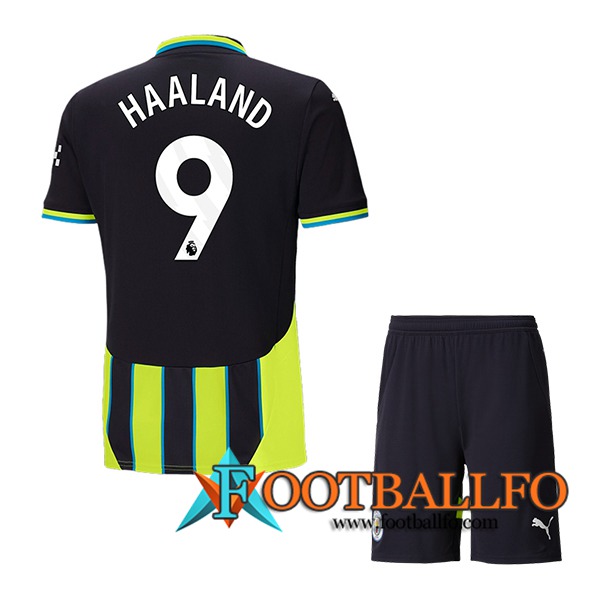 Camisetas De Futbol Manchester City (HAALAND #9) Ninos 2024/2025 Segunda