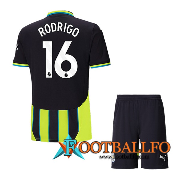 Camisetas De Futbol Manchester City (RODRIGO #16) Ninos 2024/2025 Segunda