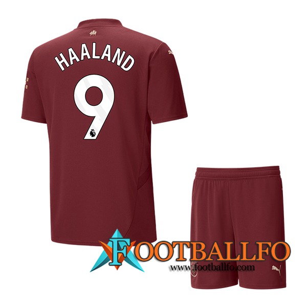 Camisetas De Futbol Manchester City (HAALAND #9) Ninos 2024/2025 Tercera