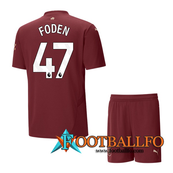 Camisetas De Futbol Manchester City (FODEN #47) Ninos 2024/2025 Tercera