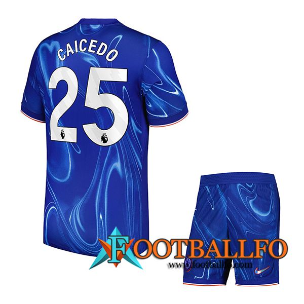 Camisetas De Futbol Chelsea (CAICEDO #25) Ninos 2024/2025 Primera