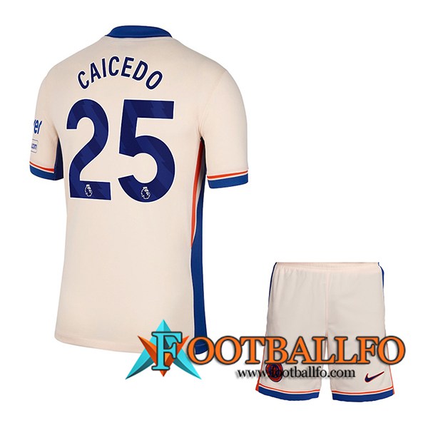 Camisetas De Futbol Chelsea (CAICEDO #25) Ninos 2024/2025 Segunda