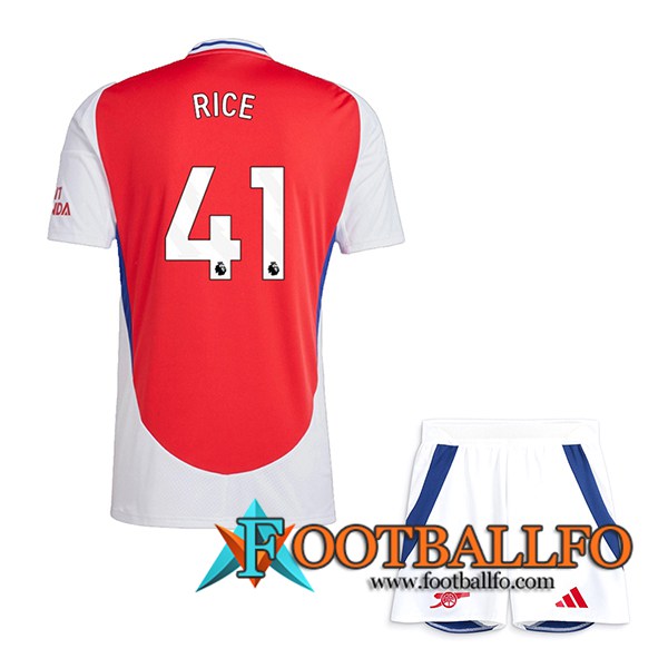 Camisetas De Futbol Arsenal (RICE #41) Ninos 2024/2025 Primera