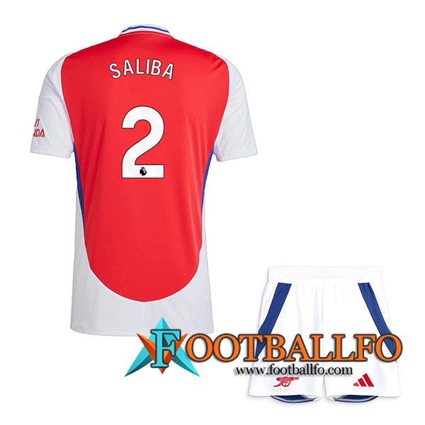 Camisetas De Futbol Arsenal (SALIBA #2) Ninos 2024/2025 Primera