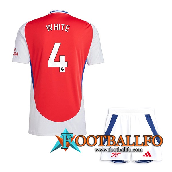 Camisetas De Futbol Arsenal (WHITE #4) Ninos 2024/2025 Primera