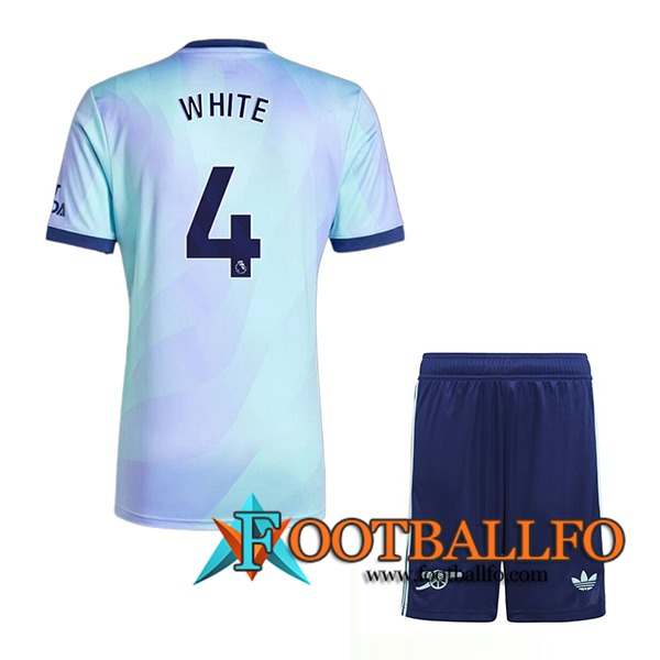 Camisetas De Futbol Arsenal (WHITE #4) Ninos 2024/2025 Tercera