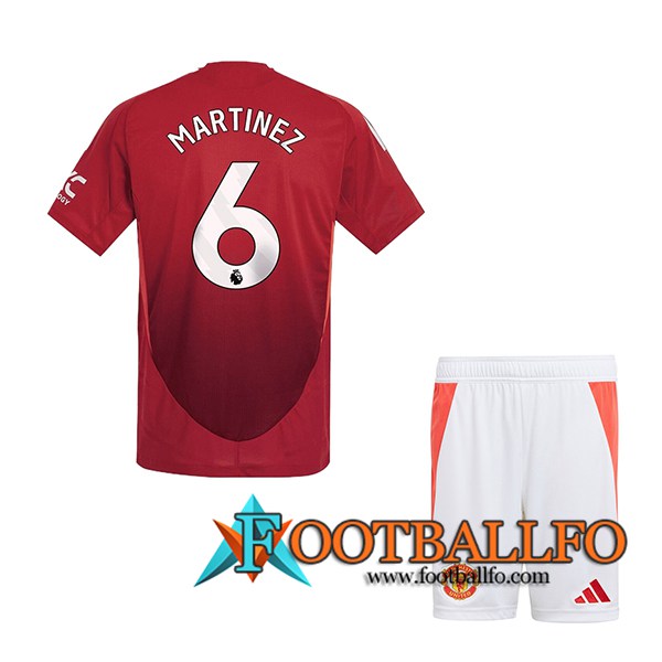 Camisetas De Futbol Manchester United (MARTINEZ #6) Ninos 2024/2025 Primera