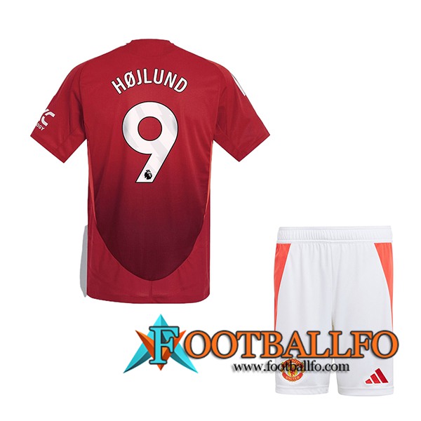 Camisetas De Futbol Manchester United (HOJLUND #9) Ninos 2024/2025 Primera