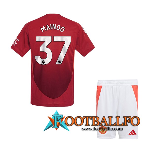 Camisetas De Futbol Manchester United (MAINOO #37) Ninos 2024/2025 Primera