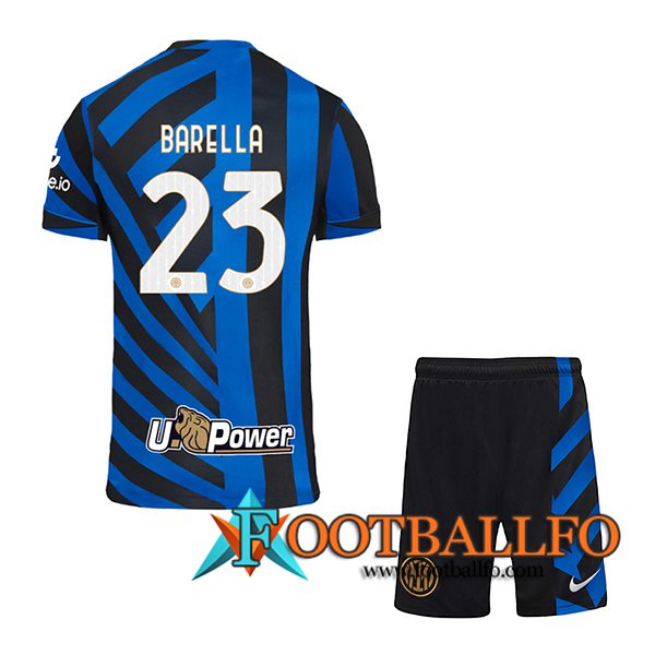 Camisetas De Futbol Inter Milan (BARELLA #23) Ninos 2024/2025 Primera