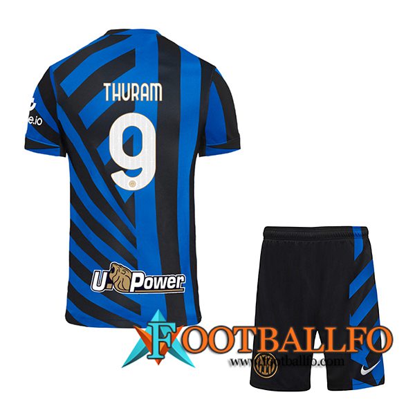 Camisetas De Futbol Inter Milan (THURAM #9) Ninos 2024/2025 Primera