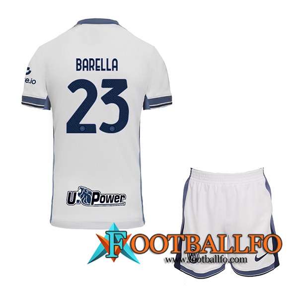 Camisetas De Futbol Inter Milan (BARELLA #23) Ninos 2024/2025 Segunda