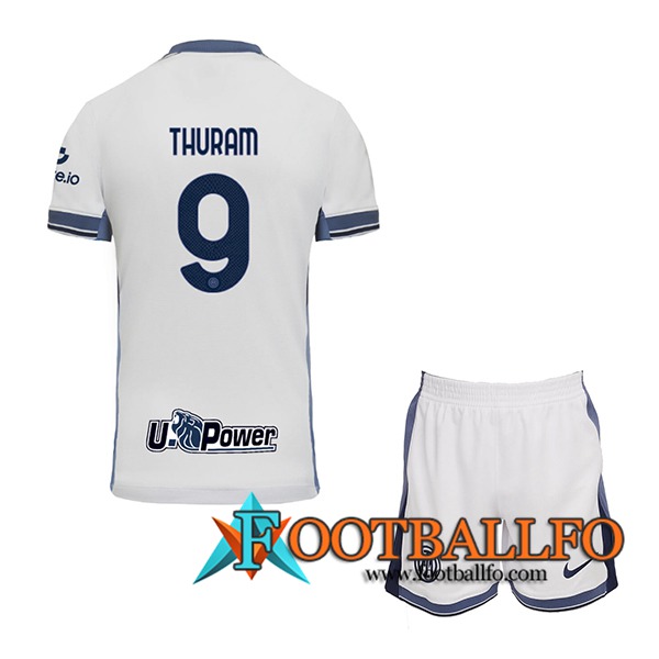 Camisetas De Futbol Inter Milan (THURAM #9) Ninos 2024/2025 Segunda