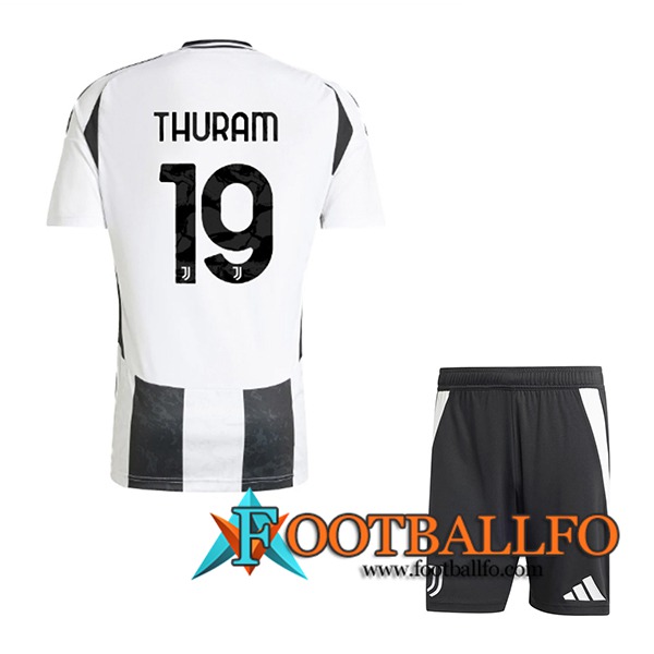 Camisetas De Futbol Juventus (THURAM #19) Ninos 2024/2025 Primera