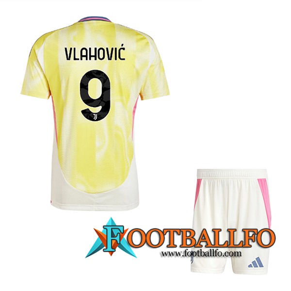 Camisetas De Futbol Juventus (VLAHOVIC #9) Ninos 2024/2025 Segunda