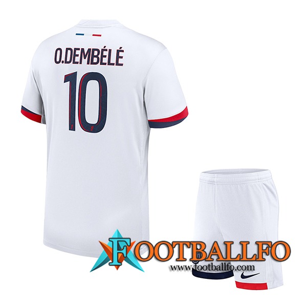 Camisetas De Futbol PSG (O.DEMBÉLÉ #10) Ninos 2024/2025 Segunda