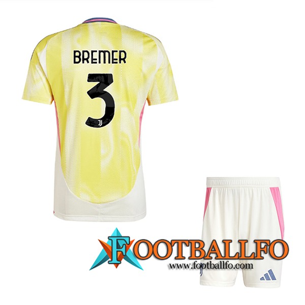 Camisetas De Futbol Juventus (BREMER #3) Ninos 2024/2025 Segunda