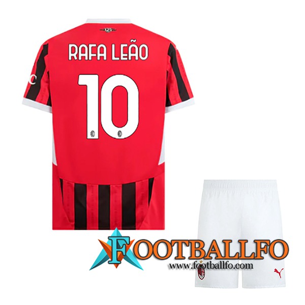 Camisetas De Futbol AC Milan (RAFAEL LEÃO #10) Ninos 2024/2025 Primera