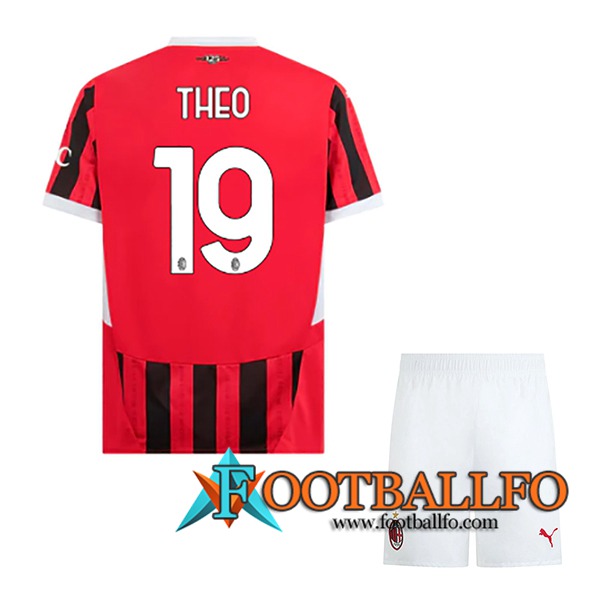 Camisetas De Futbol AC Milan (THEO #19) Ninos 2024/2025 Primera