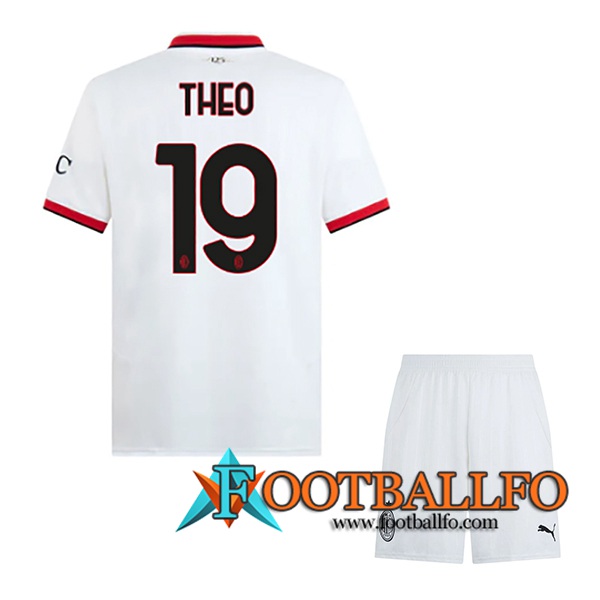 Camisetas De Futbol AC Milan (THEO #19) Ninos 2024/2025 Segunda