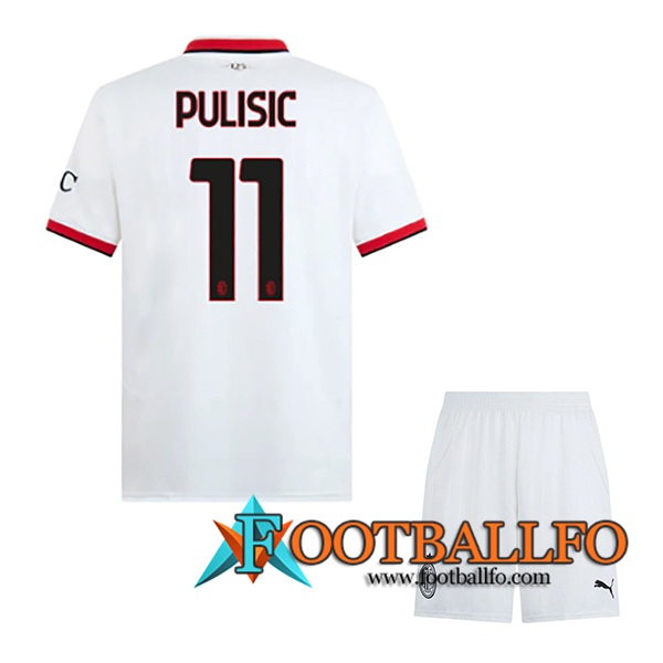 Camisetas De Futbol AC Milan (PULISIC #11) Ninos 2024/2025 Segunda