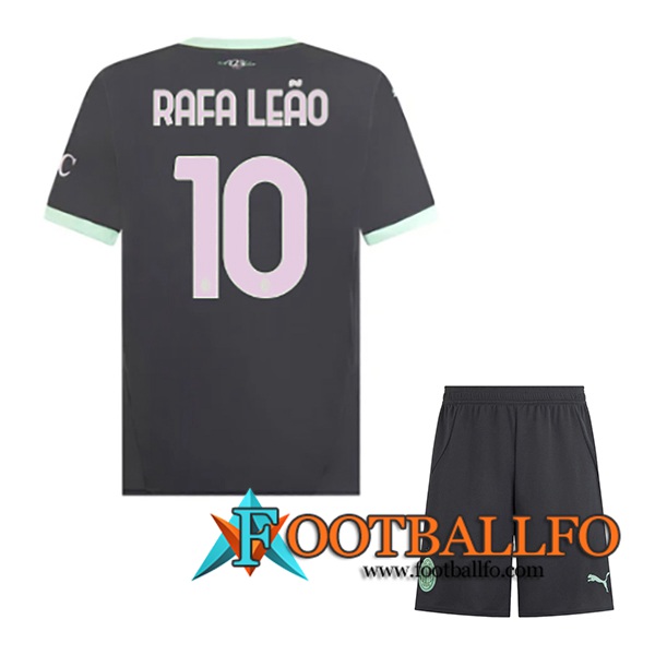 Camisetas De Futbol AC Milan (RAFAEL LEÃO #10) Ninos 2024/2025 Tercera